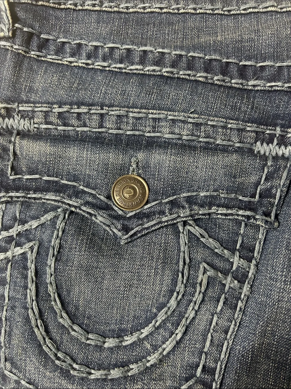 True Religion Slim Straight Faded Blue Jeans